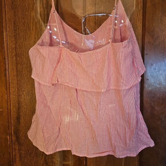 Gap Pink & White Stripe Sleeveless Summer Top Women's Medium - Picture 2 of 7